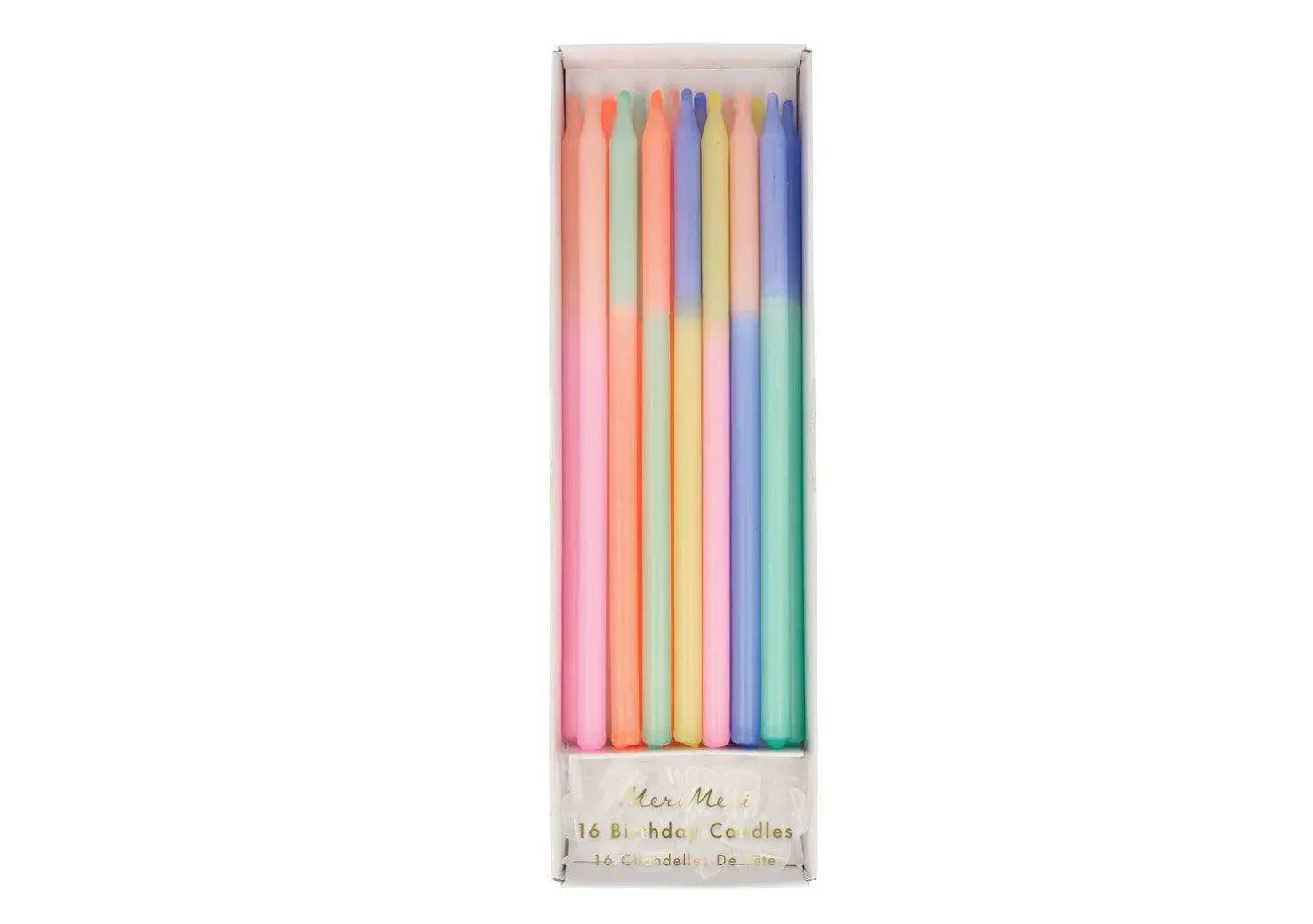 Meri Meri Multi Color Block Candles (x 16) - partyalacarte.co.in