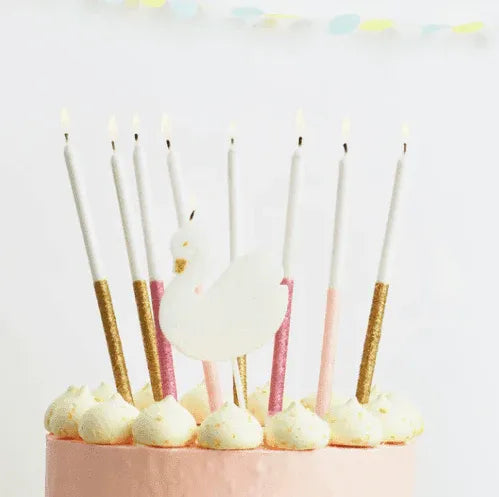 Meri Meri Multicolor Dipped Glitter Candles (set of 16) - partyalacarte.co.in