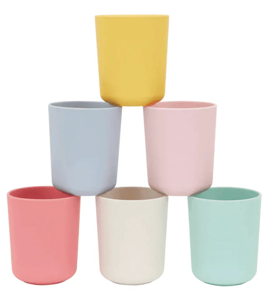 meri meri Multicolor Reusable Bamboo Cups (x 6) - partyalacarte.co.in