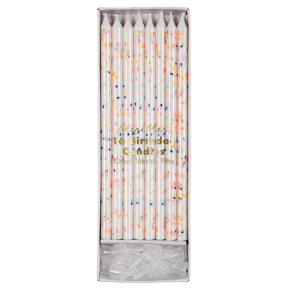 Meri Meri Neon Confetti Candles (set of 16) - partyalacarte.co.in