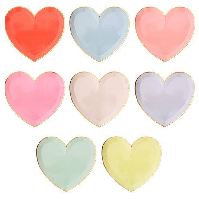 Meri Meri Party Palette Heart Plates (set of 8) - partyalacarte.co.in