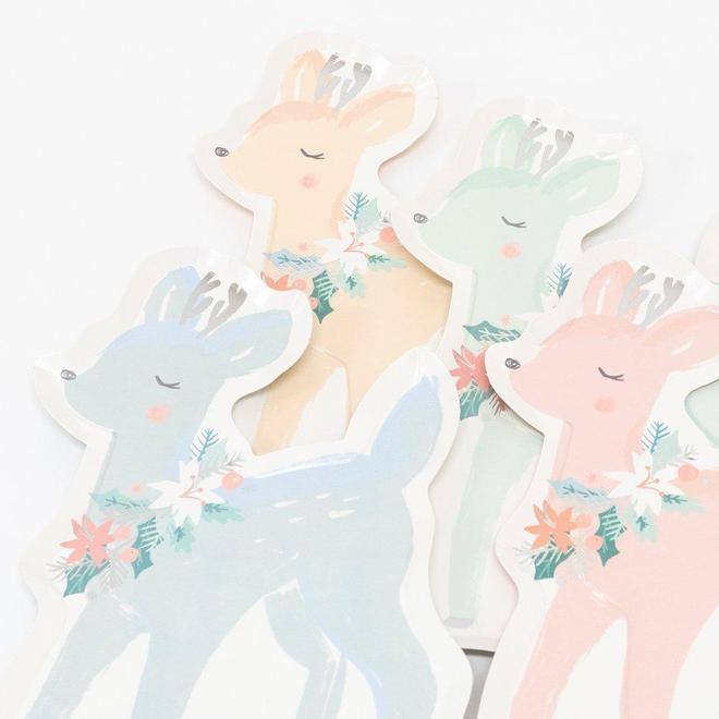 Meri Meri Pastel Deer Plates (set of 8) - partyalacarte.co.in