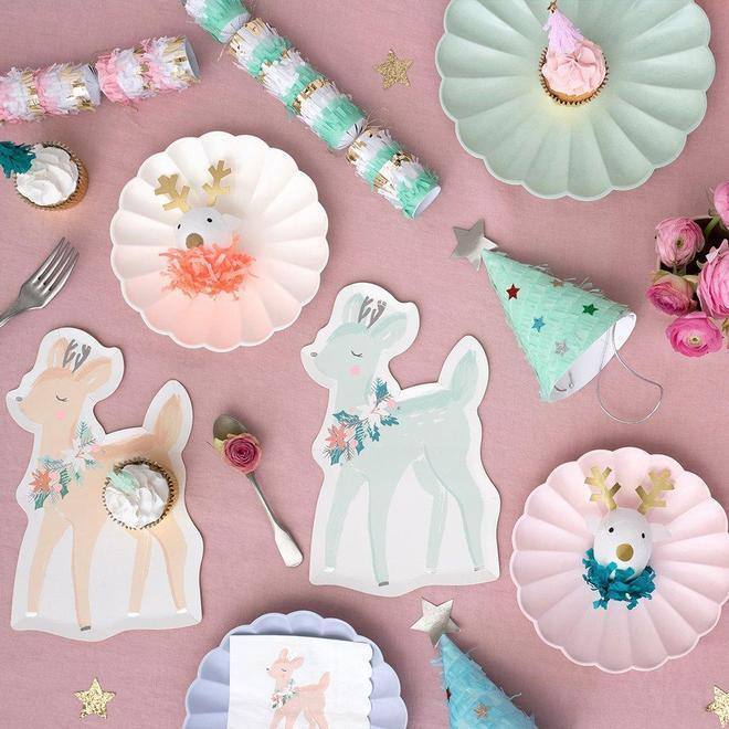 Meri Meri Pastel Deer Plates (set of 8) - partyalacarte.co.in