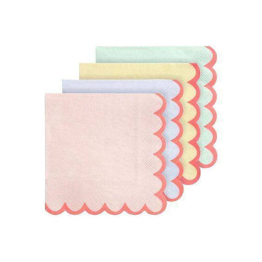 Meri Meri Pastel Neon Edge Napkins (Pack of 20) - partyalacarte.co.in
