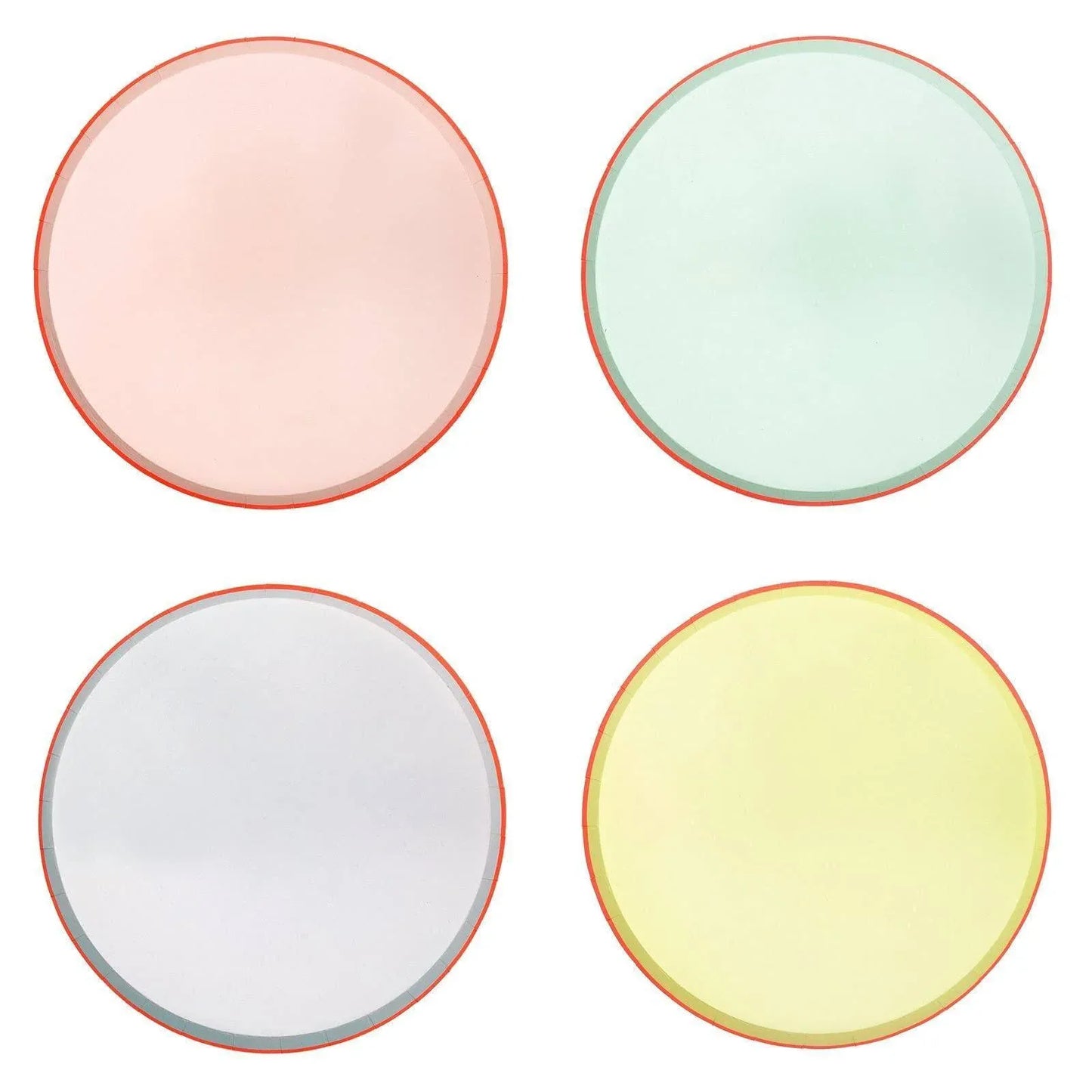 Meri Meri Pastel Neon Edge Plates (Pack of 12) - partyalacarte.co.in
