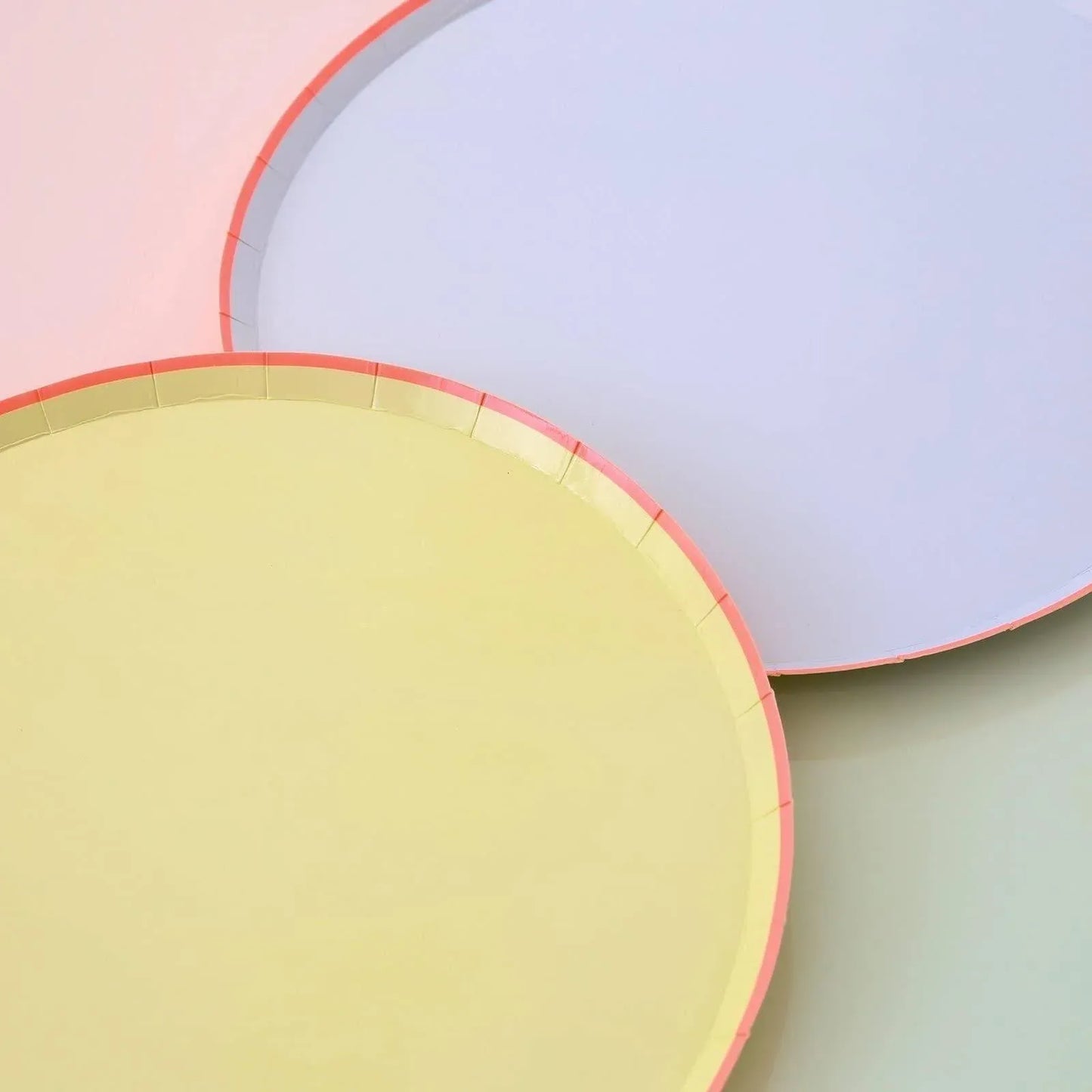 Meri Meri Pastel Neon Edge Plates (Pack of 12) - partyalacarte.co.in