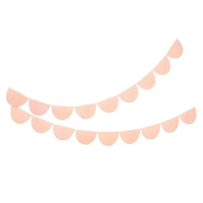 Meri Meri Peach Tissue Paper Scallop Garlands (set of 2) - partyalacarte.co.in