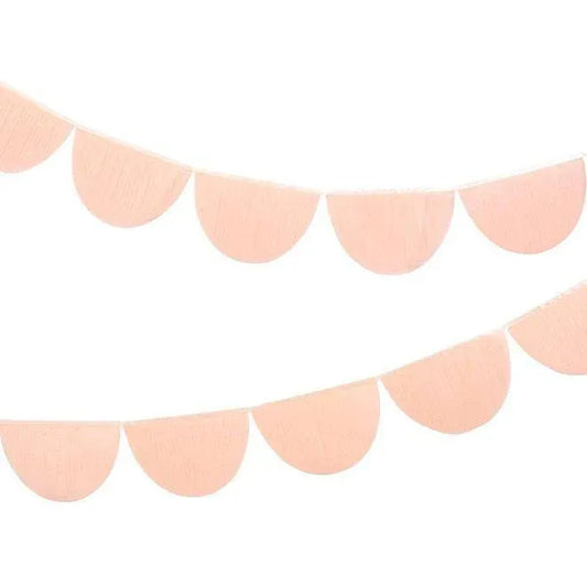 Meri Meri Peach Tissue Paper Scallop Garlands (set of 2) - partyalacarte.co.in