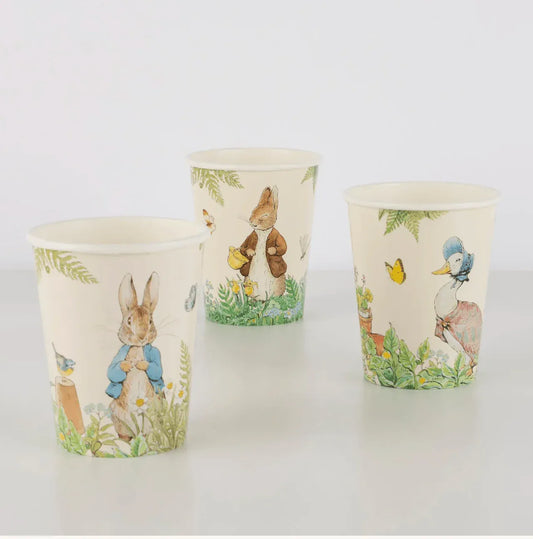 Meri Meri Peter Rabbit In The Garden Cups (x 8) - partyalacarte.co.in
