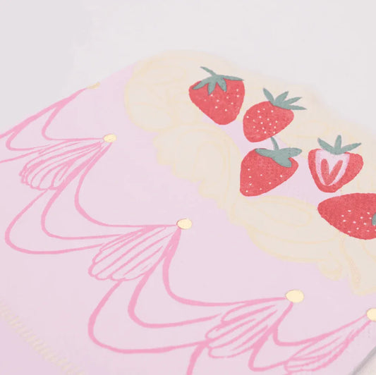 Meri Meri Pink Cake Napkins (x 16) - partyalacarte.co.in