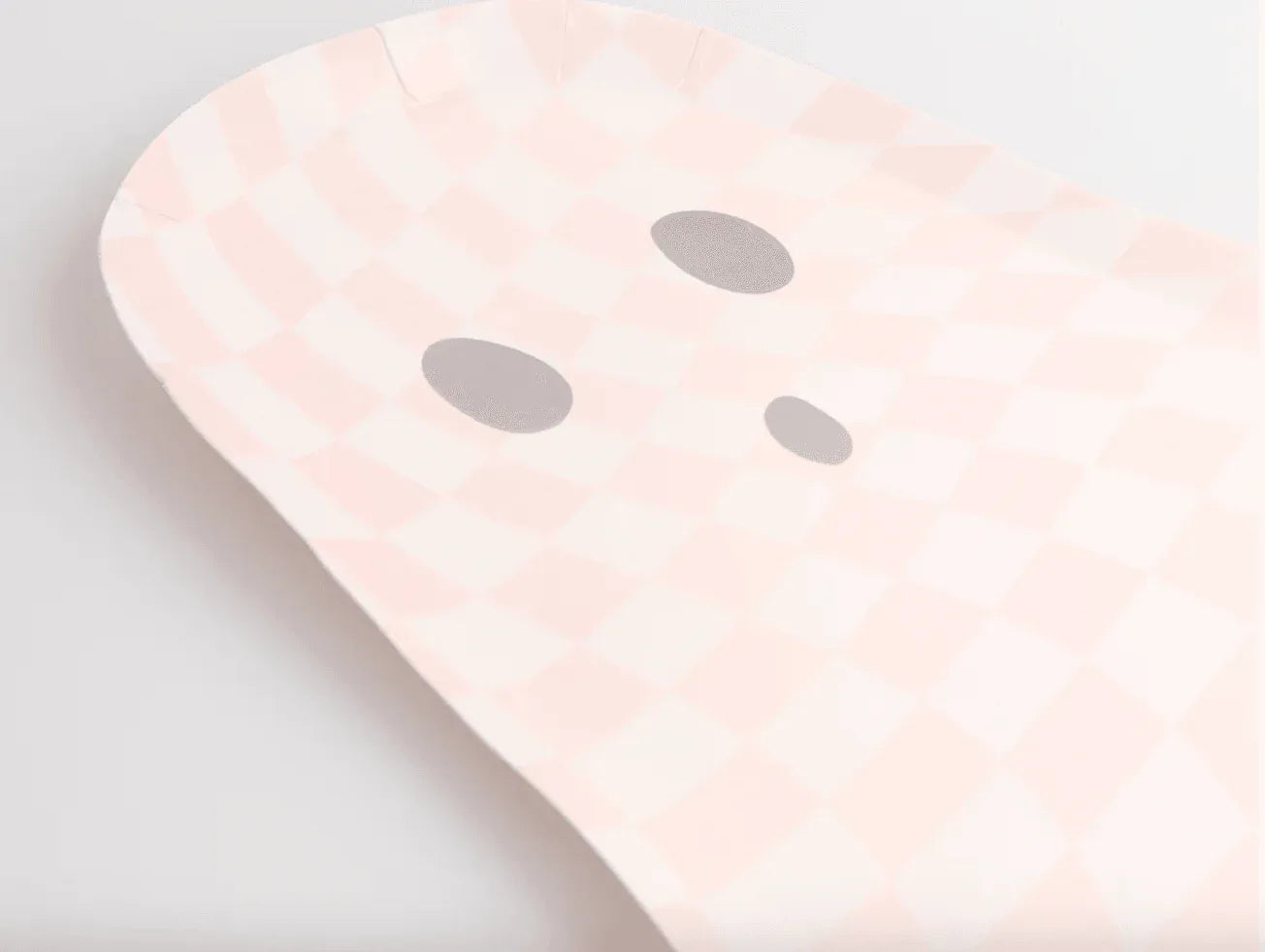 Meri Meri Pink Checker Ghost Plates (x 8) - partyalacarte.co.in