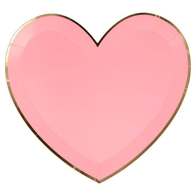 Meri Meri Pink Tone Large Heart Plates (set of 8) - partyalacarte.co.in