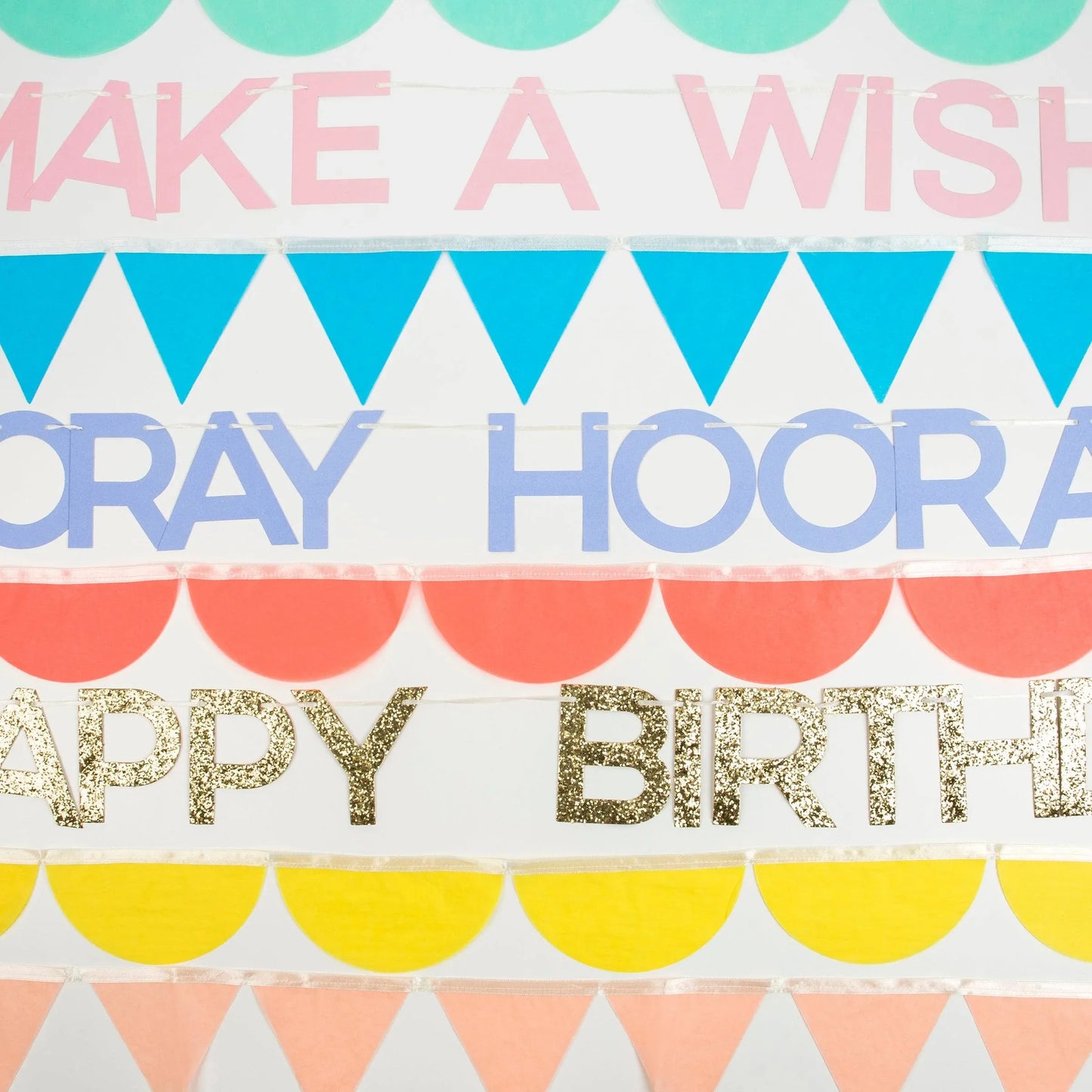 Meri Meri Rainbow Birthday Garlands (x 8) - partyalacarte.co.in