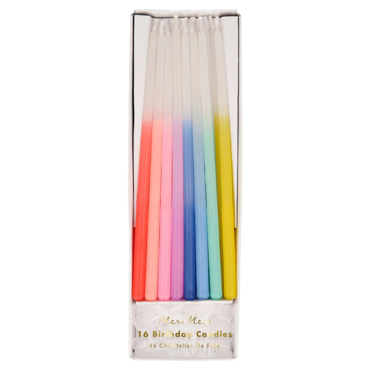Meri Meri Rainbow Dipped Tapered Candles (x 16) - partyalacarte.co.in
