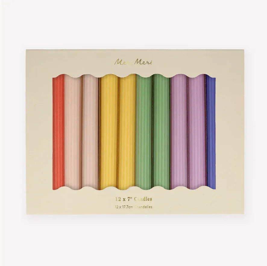 Meri Meri Rainbow Table Candles (x 12) - partyalacarte.co.in