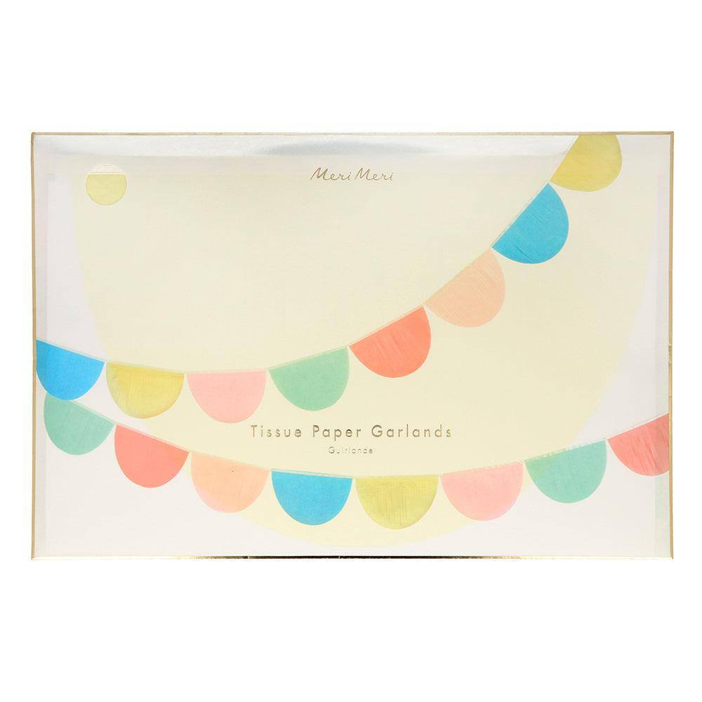 Meri Meri Rainbow Tissue Paper Scallop Garlands (set of 2) - partyalacarte.co.in