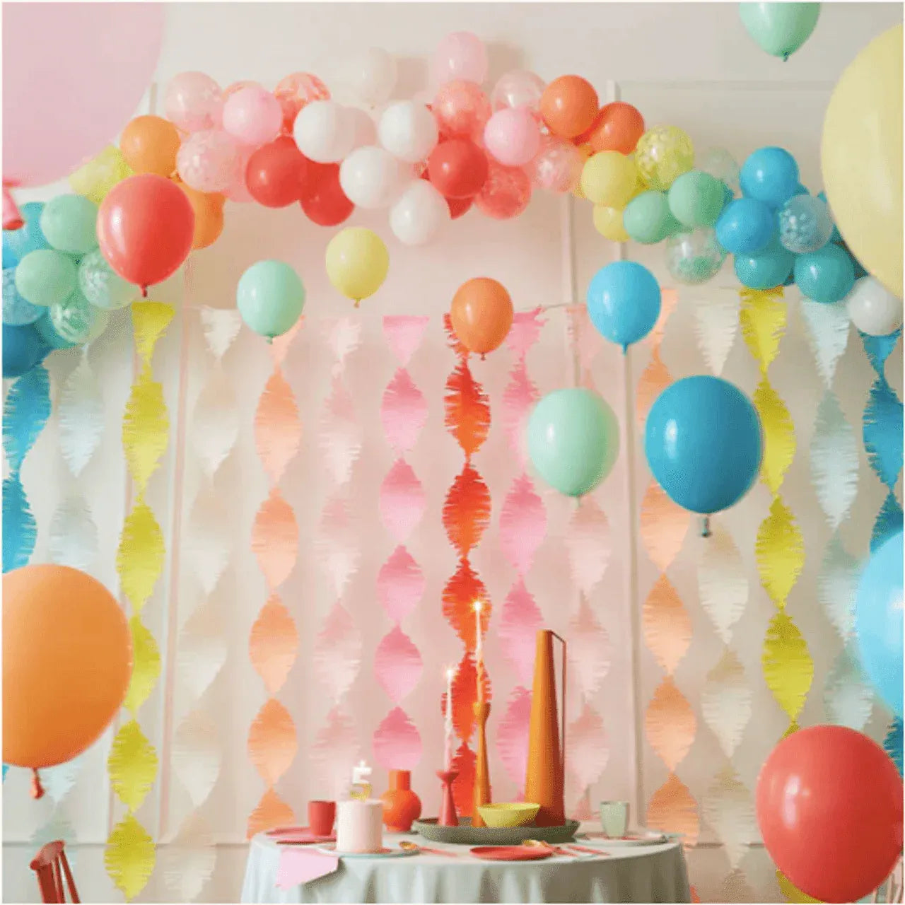 Meri Meri Rainbow Twisty Fringe Garland - partyalacarte.co.in