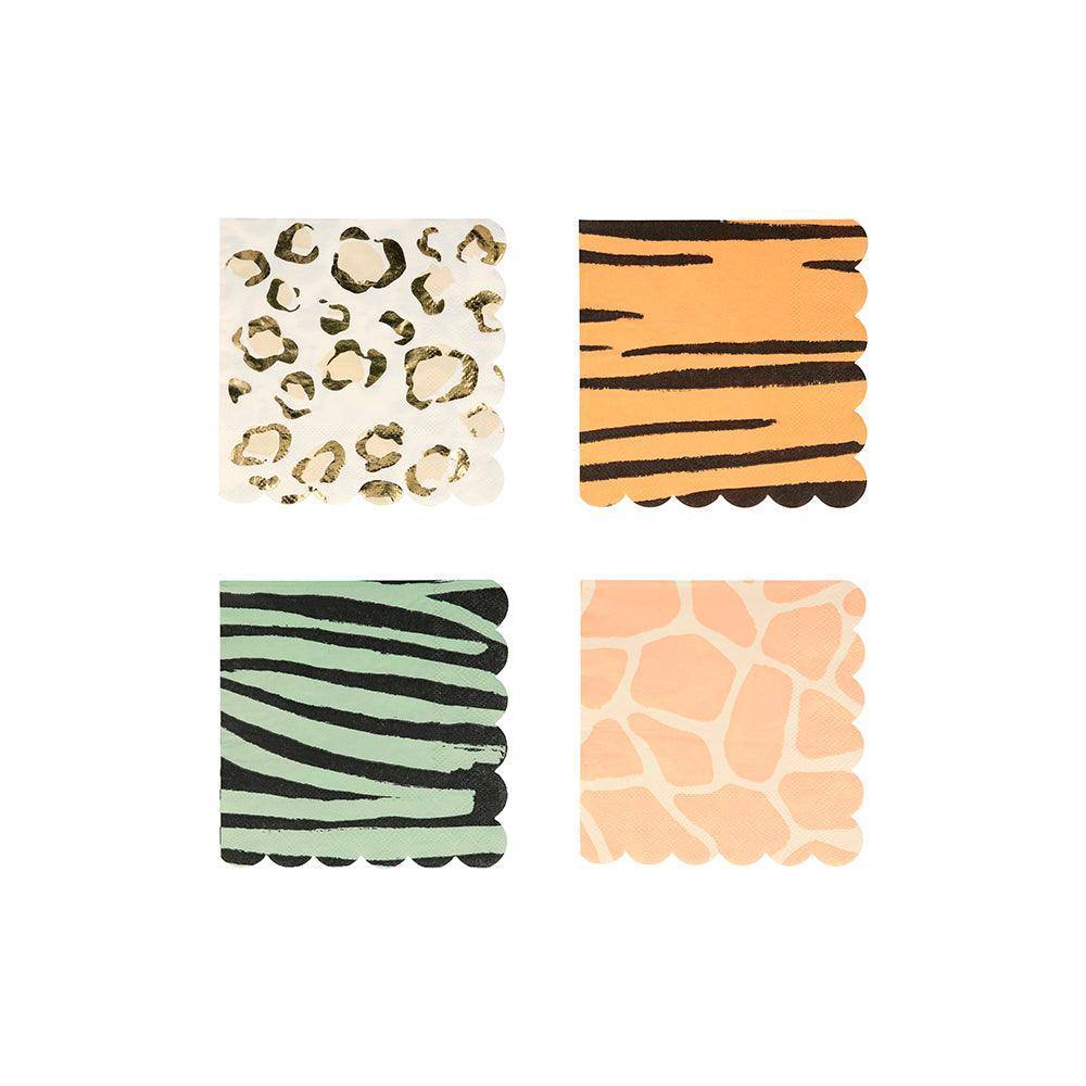 Meri Meri Safari Animal Print Small Napkins (set of 16) - partyalacarte.co.in