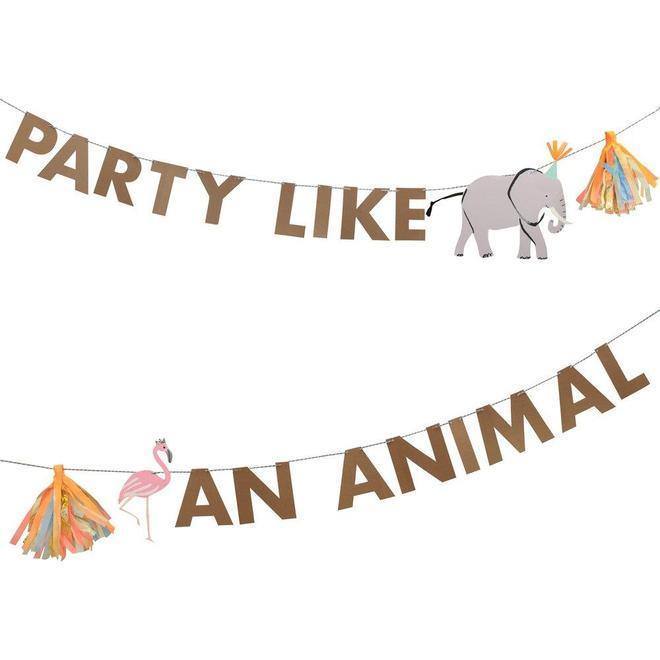 Meri Meri Safari Animals Large Garland - partyalacarte.co.in