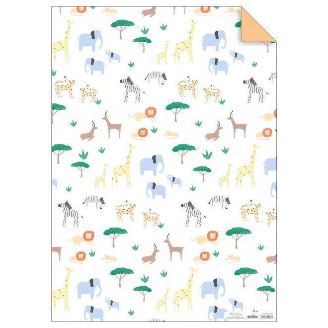 Meri Meri Safari Gift Wrap Roll (set of 3 sheets) - partyalacarte.co.in