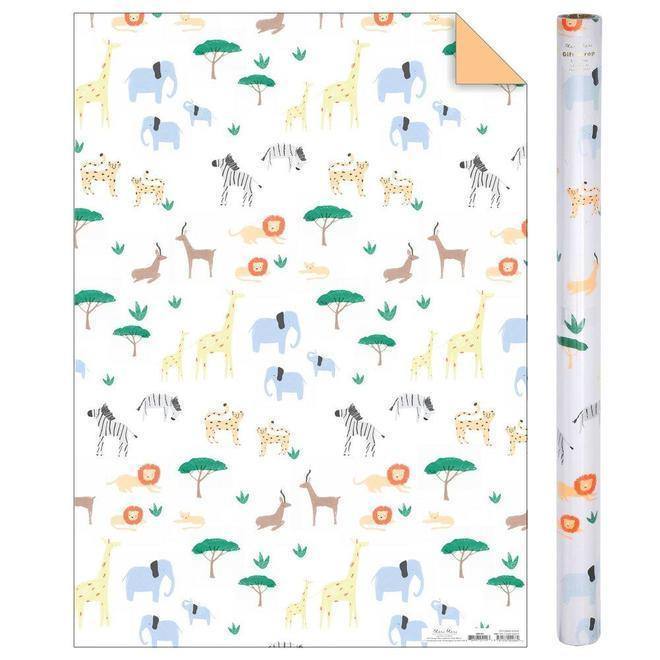 Meri Meri Safari Gift Wrap Roll (set of 3 sheets) - partyalacarte.co.in