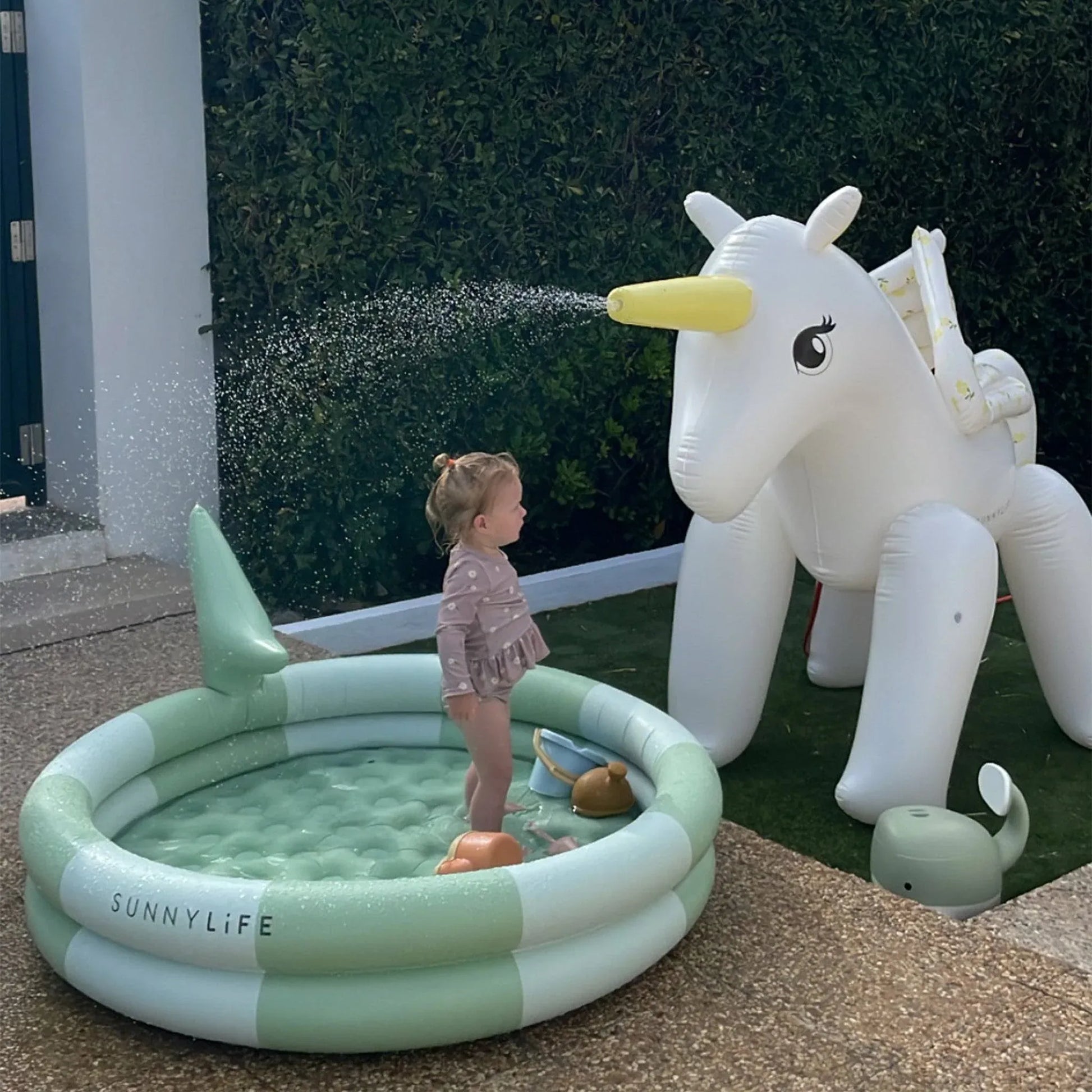 sunnylife Shark Tribe Inflatable Backyard Pool - partyalacarte.co.in