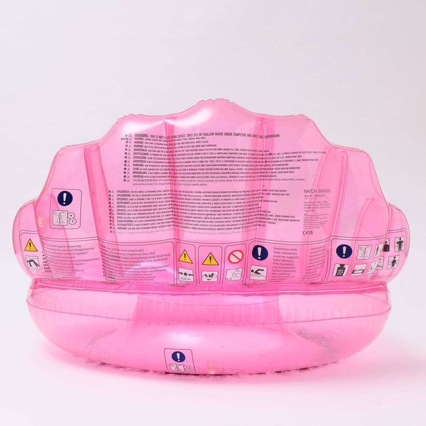 sunnylife Shell Bubblegum Luxe Pool Ring - partyalacarte.co.in