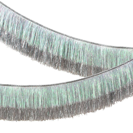 Meri Meri Silver Iridescent Tinsel Fringe Garland - partyalacarte.co.in