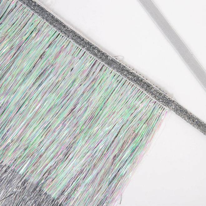 Meri Meri Silver Iridescent Tinsel Fringe Garland - partyalacarte.co.in