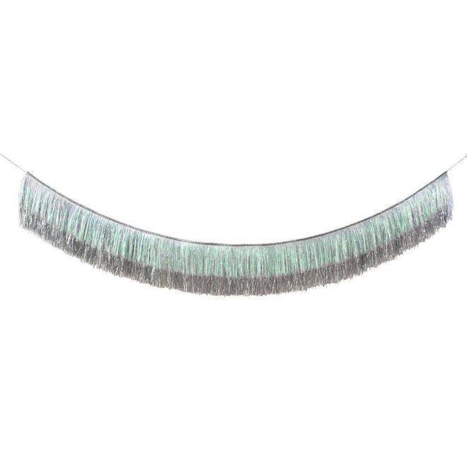Meri Meri Silver Iridescent Tinsel Fringe Garland - partyalacarte.co.in