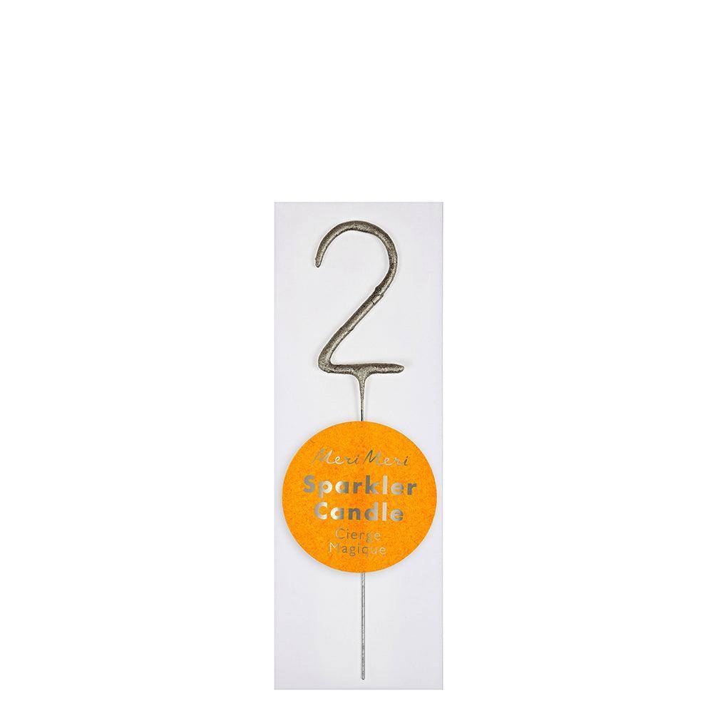 Meri Meri Silver Sparkler Number Candles - partyalacarte.co.in