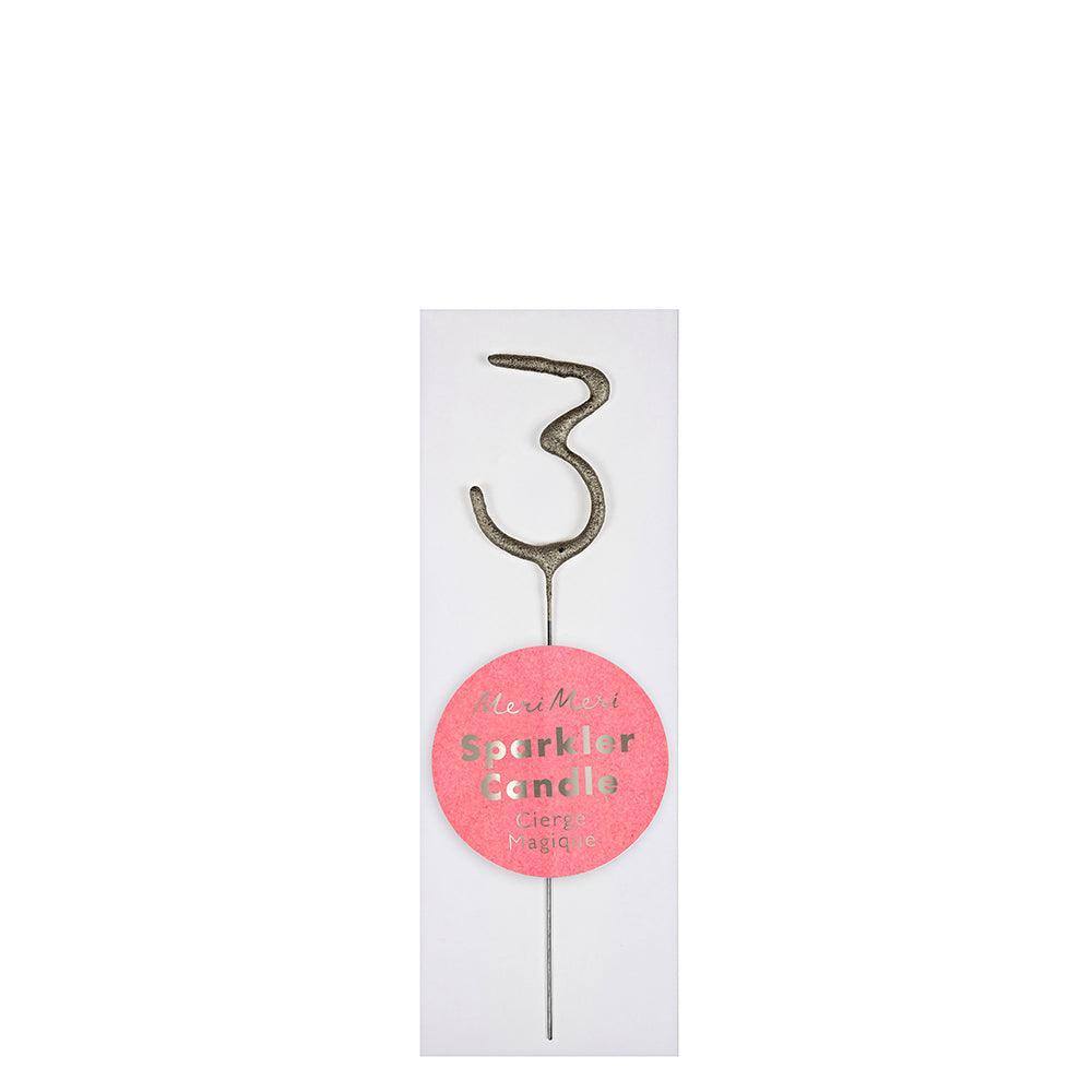 Meri Meri Silver Sparkler Number Candles - partyalacarte.co.in