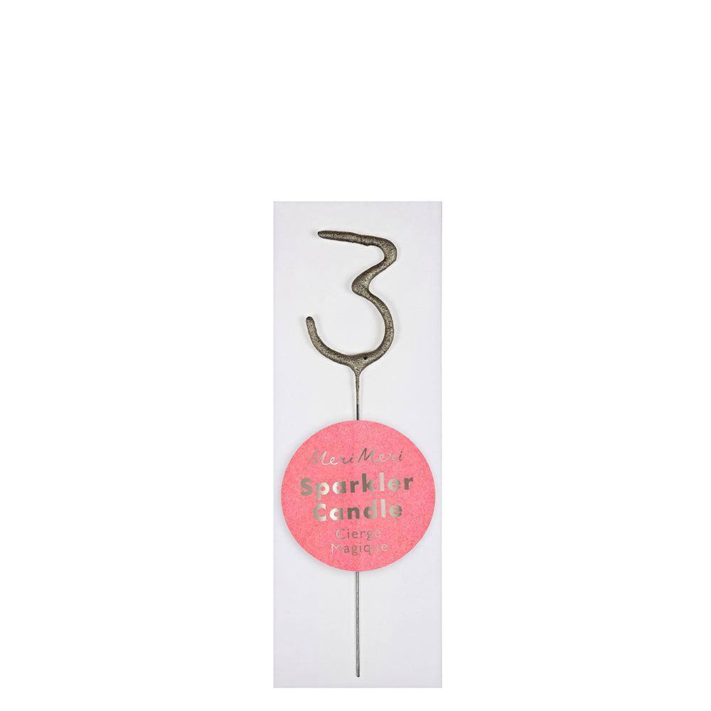 Meri Meri Silver Sparkler Number Candles - partyalacarte.co.in