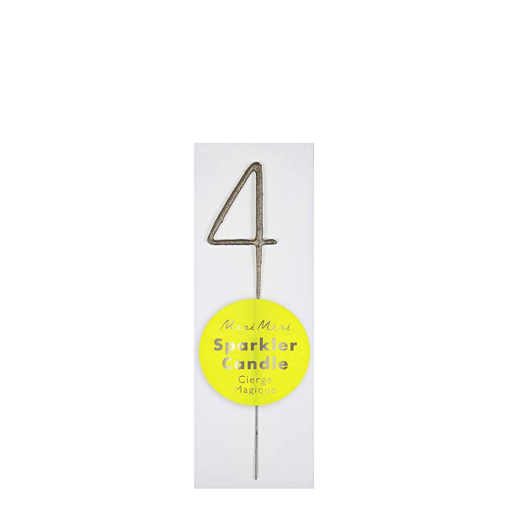 Meri Meri Silver Sparkler Number Candles - partyalacarte.co.in
