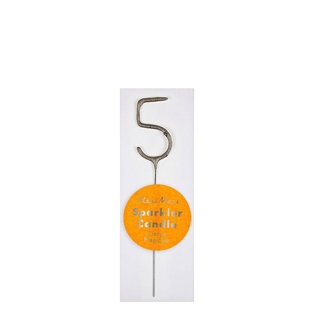 Meri Meri Silver Sparkler Number Candles - partyalacarte.co.in