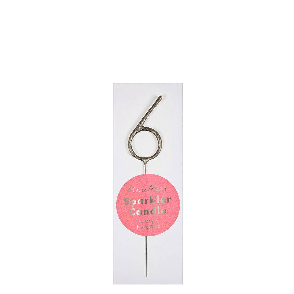 Meri Meri Silver Sparkler Number Candles - partyalacarte.co.in