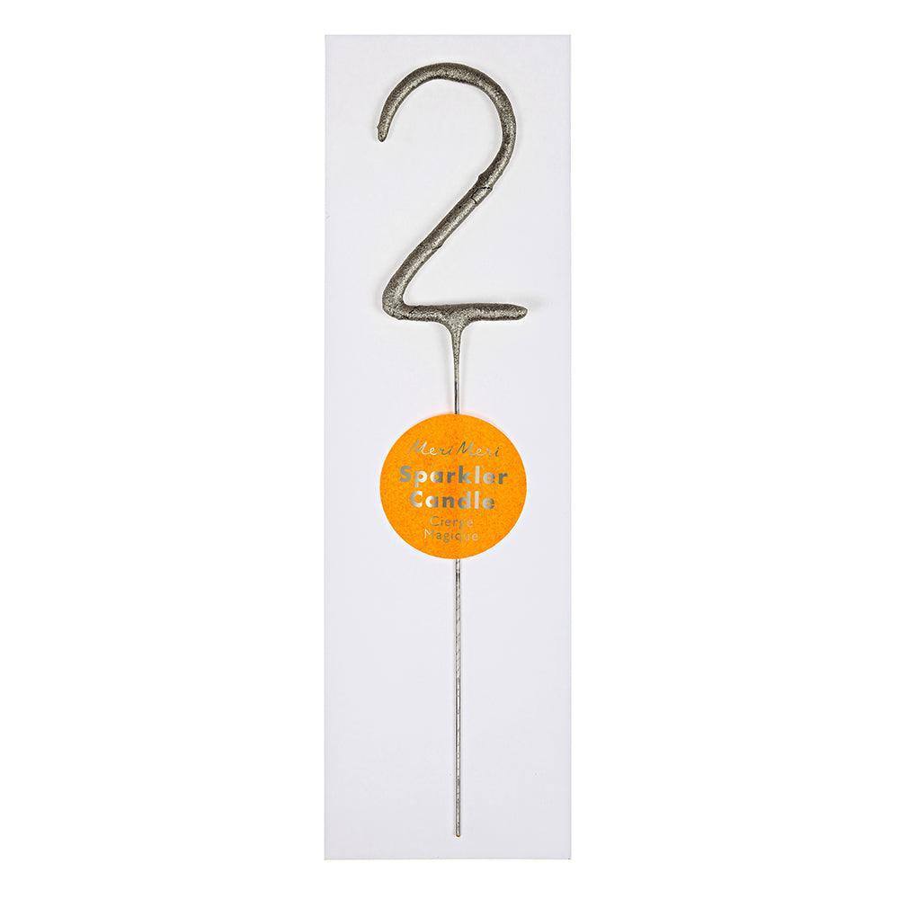 Meri Meri Silver Sparkler Number Candles - partyalacarte.co.in