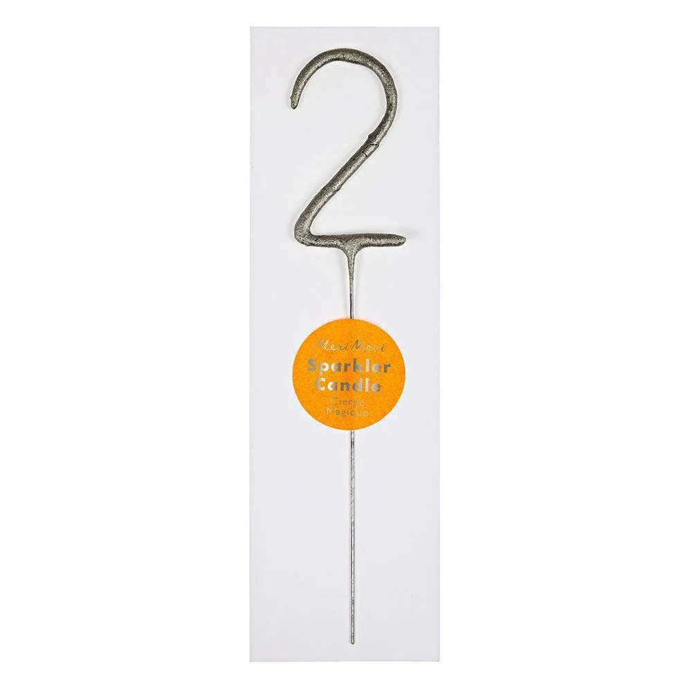 Meri Meri Silver Sparkler Number Candles - partyalacarte.co.in