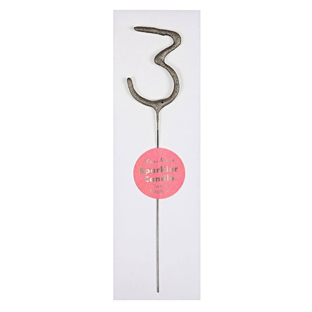 Meri Meri Silver Sparkler Number Candles - partyalacarte.co.in