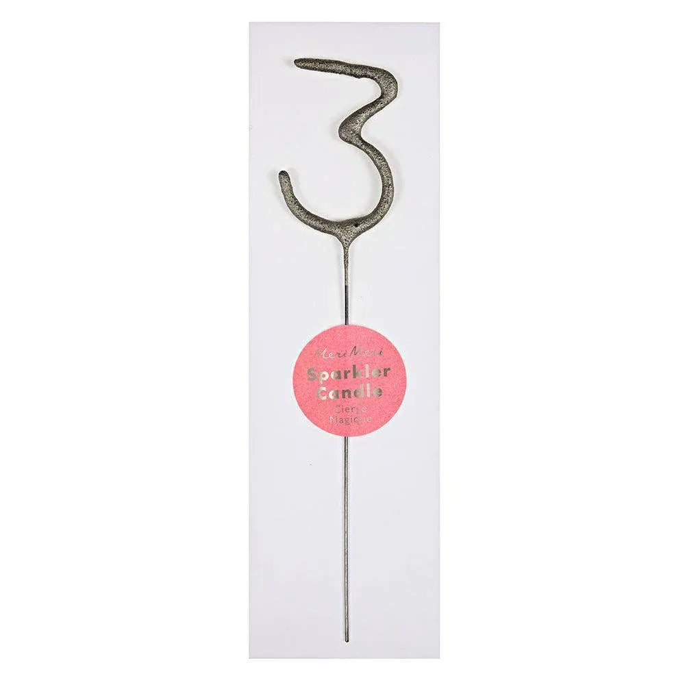 Meri Meri Silver Sparkler Number Candles - partyalacarte.co.in