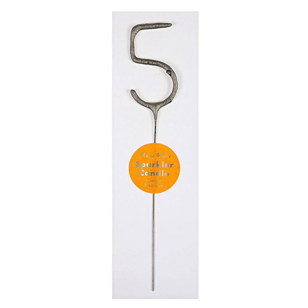Meri Meri Silver Sparkler Number Candles - partyalacarte.co.in
