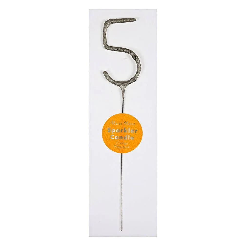Meri Meri Silver Sparkler Number Candles - partyalacarte.co.in