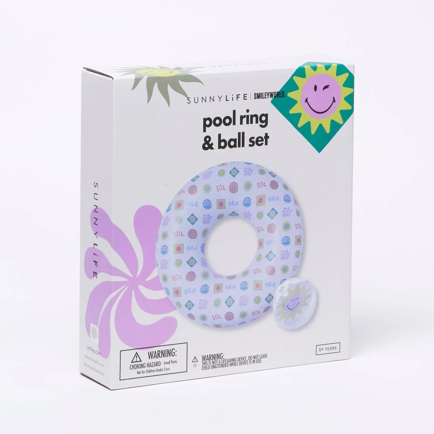 sunnylife SMILEY World Pool Ring & Ball Set - partyalacarte.co.in