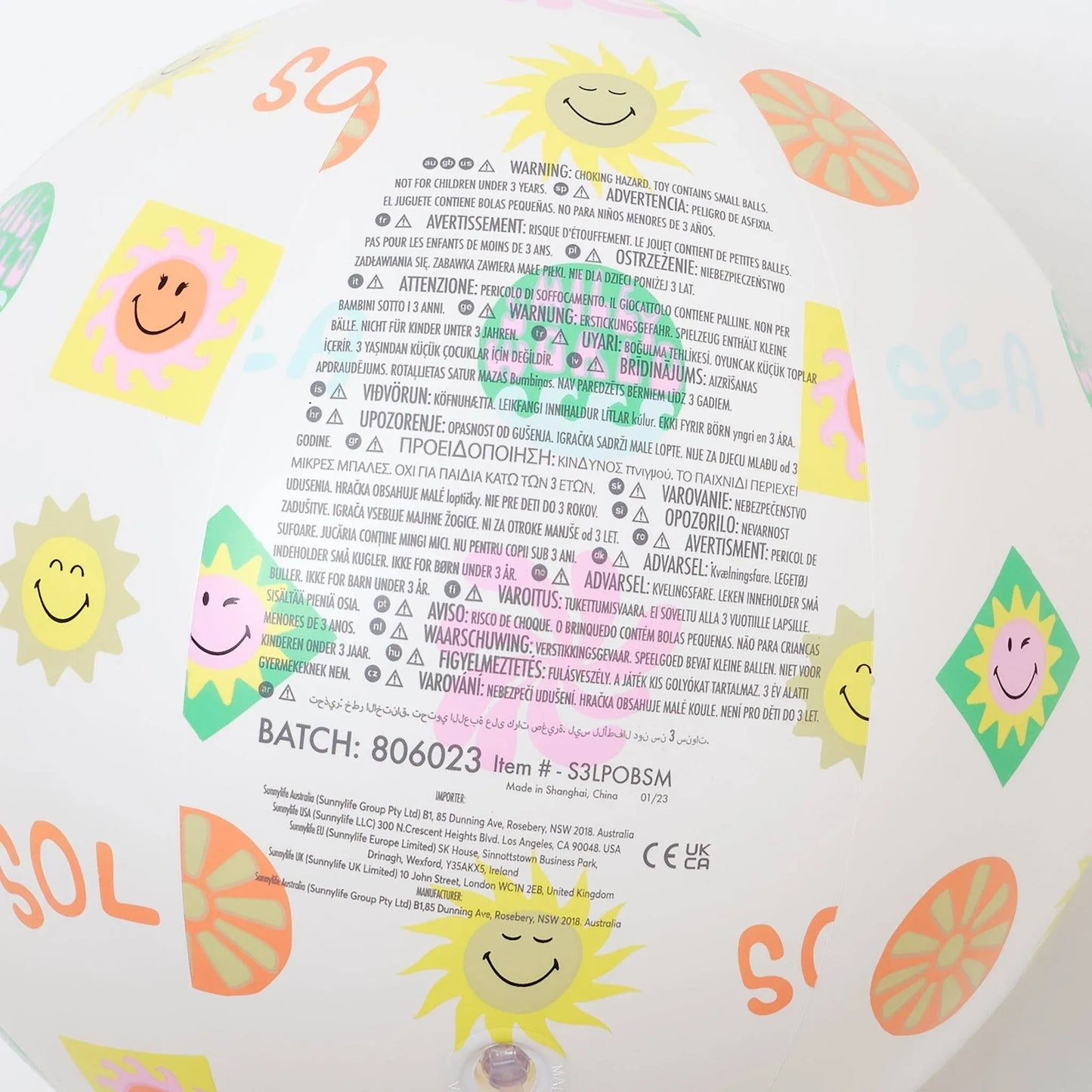 sunnylife SMILEY World Pool Ring & Ball Set - partyalacarte.co.in