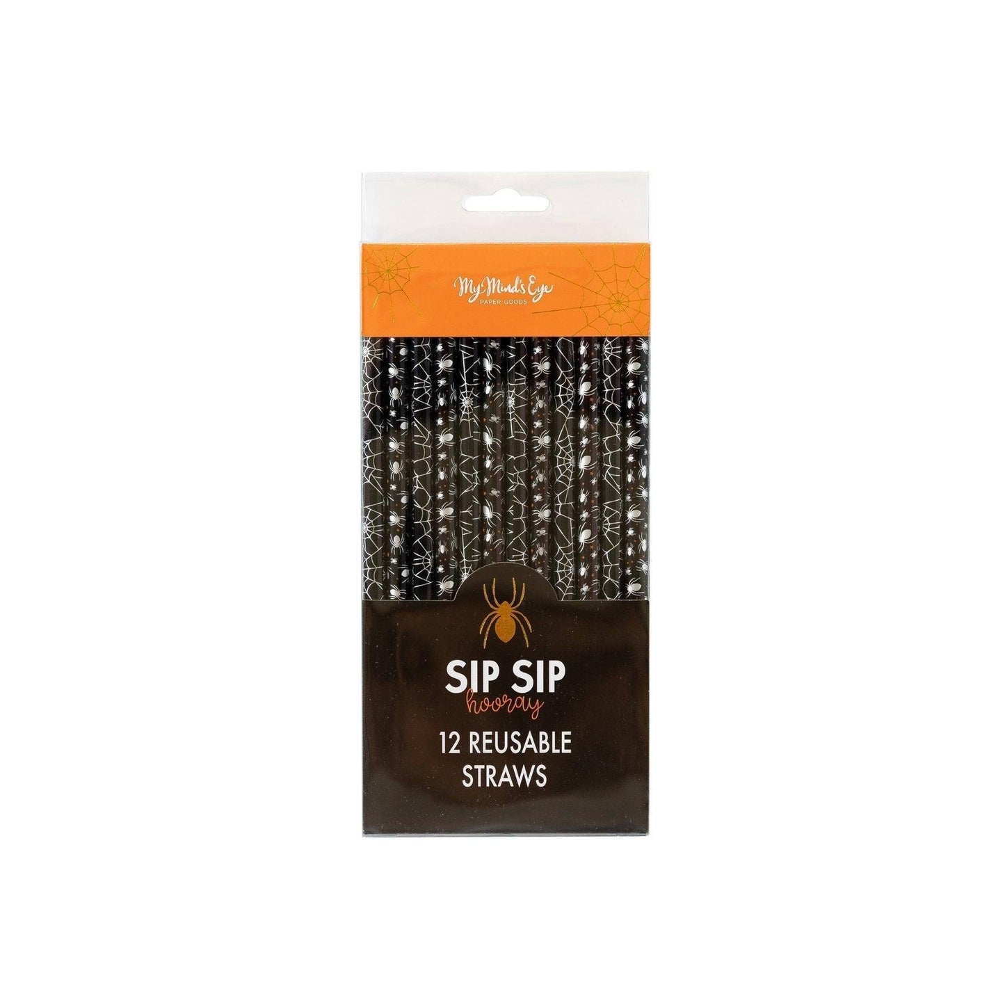 My Minds Eye Spiders and Webs Reusable Straws (x12) - partyalacarte.co.in