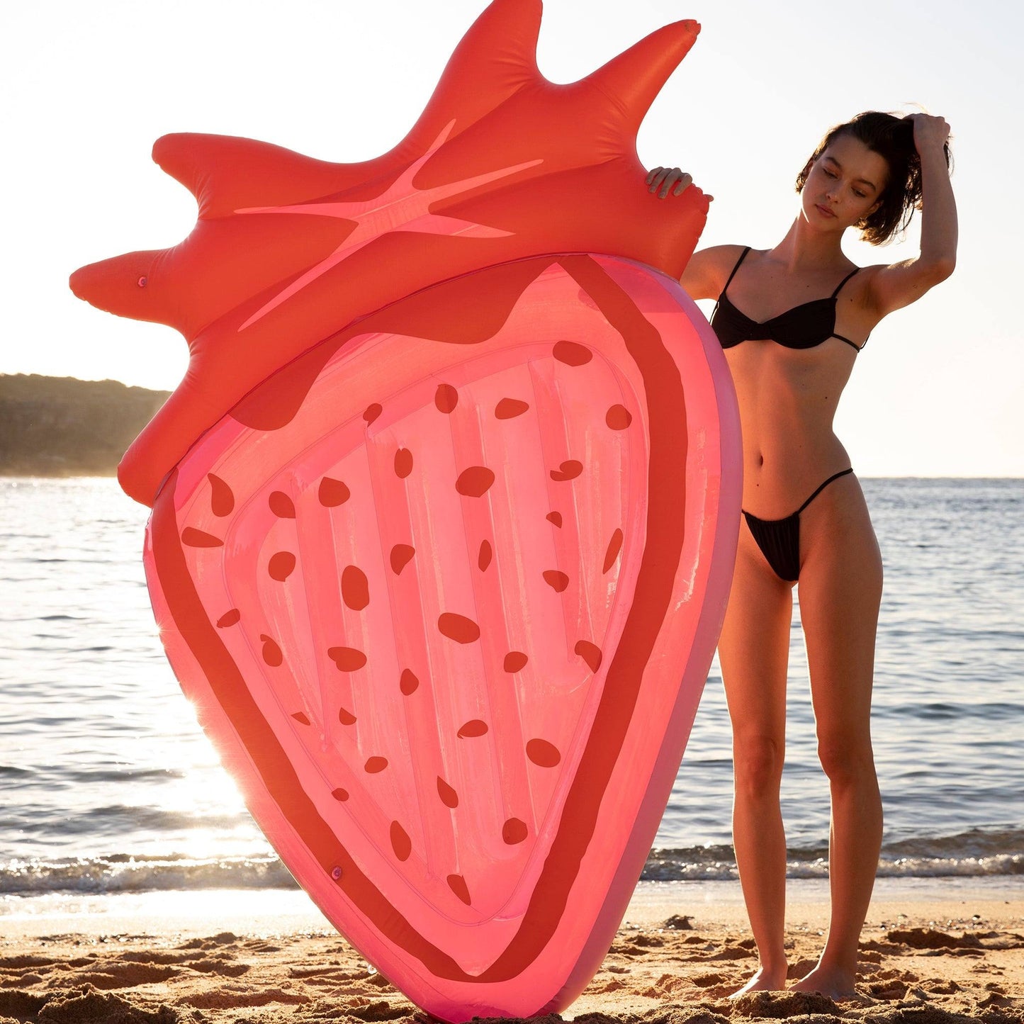 sunnylife Strawberry Luxe Lie-On Float - partyalacarte.co.in