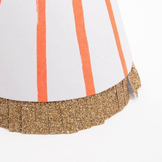 partyalacarte.co.in Stripe Pompom Party Hats (set of 8) - partyalacarte.co.in