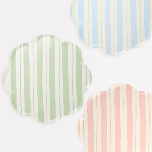 Meri Meri Ticking Stripe Dinner Plates (x 8) - partyalacarte.co.in