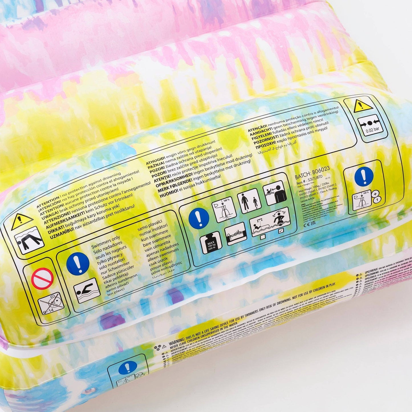 sunnylife Tie Dye Lilo Lounger - partyalacarte.co.in