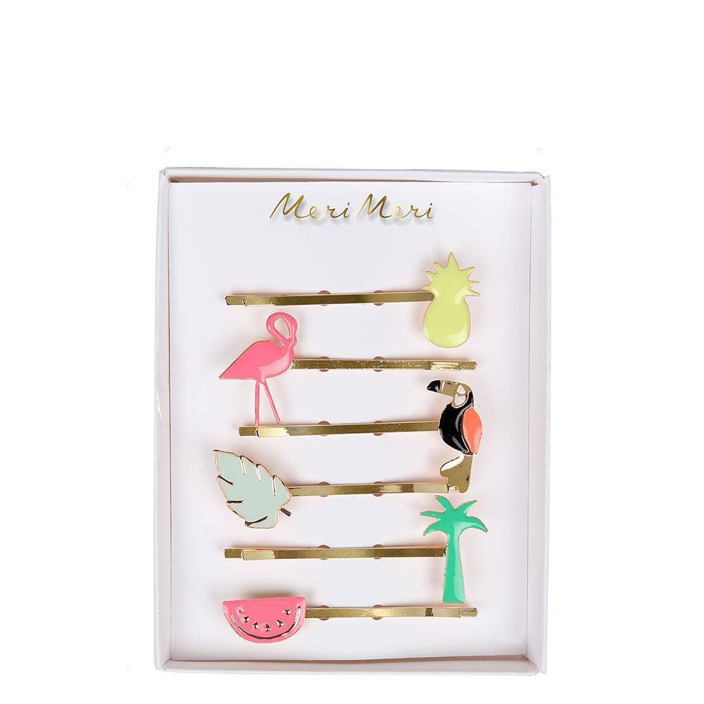 Meri Meri Tropical Enamel Hair Slides (set of 6) - partyalacarte.co.in